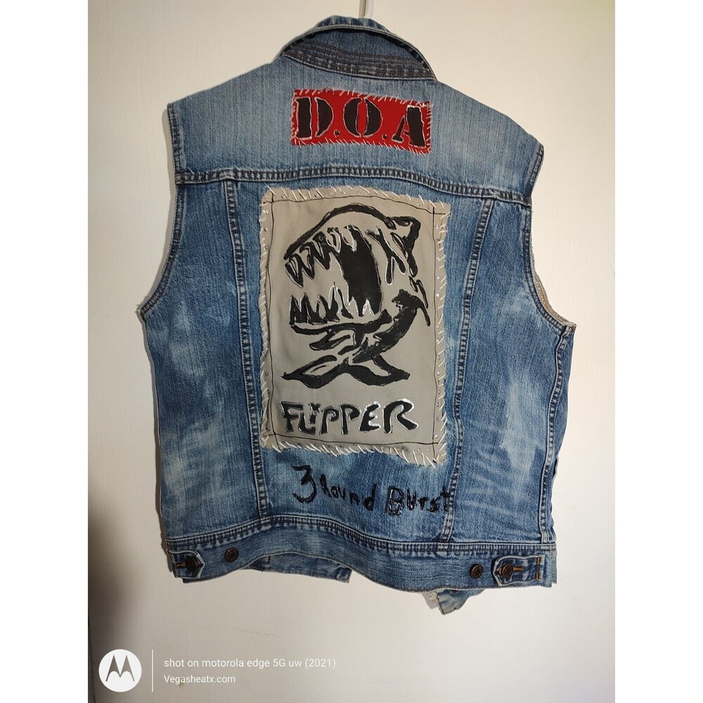 Abercrombie Fitch Denim Punk Rock Vest Unisex  Sm Custom Vintage Distressed Rare